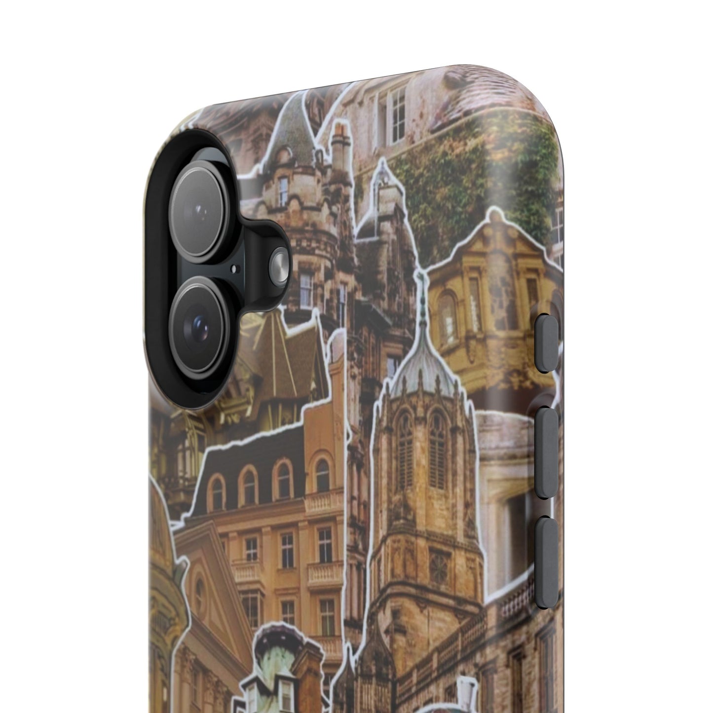 Vintage Architectural Collage MagSafe iPhone Case – Tough Dual-Layer Protection with Matte Finish