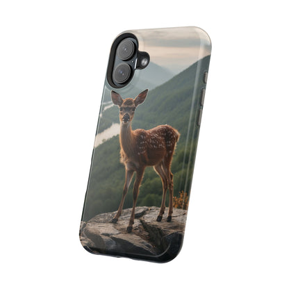 Majestic Fawn Overlooking Mountain Vista MagSafe iPhone Case