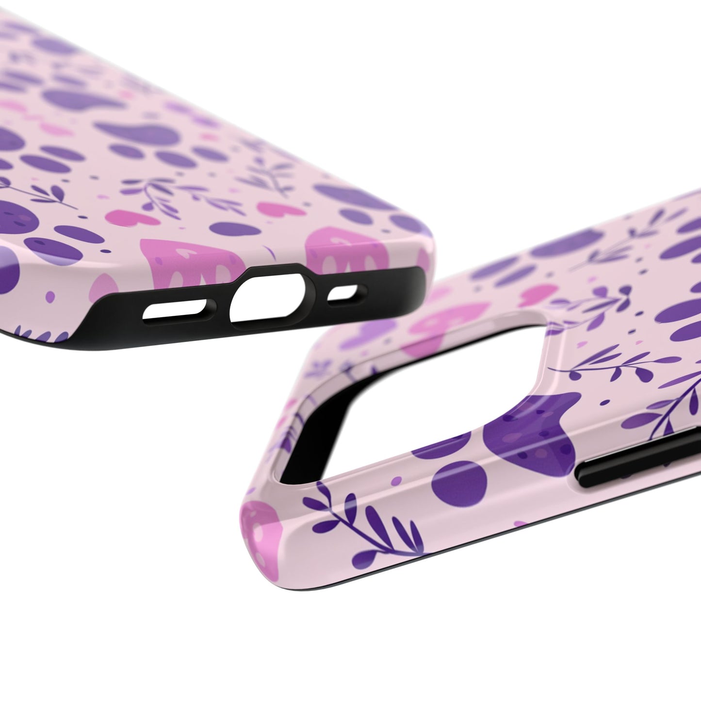 Pastel Paw Print iPhone Case - Cute Pet-Themed Floral Protective Cover