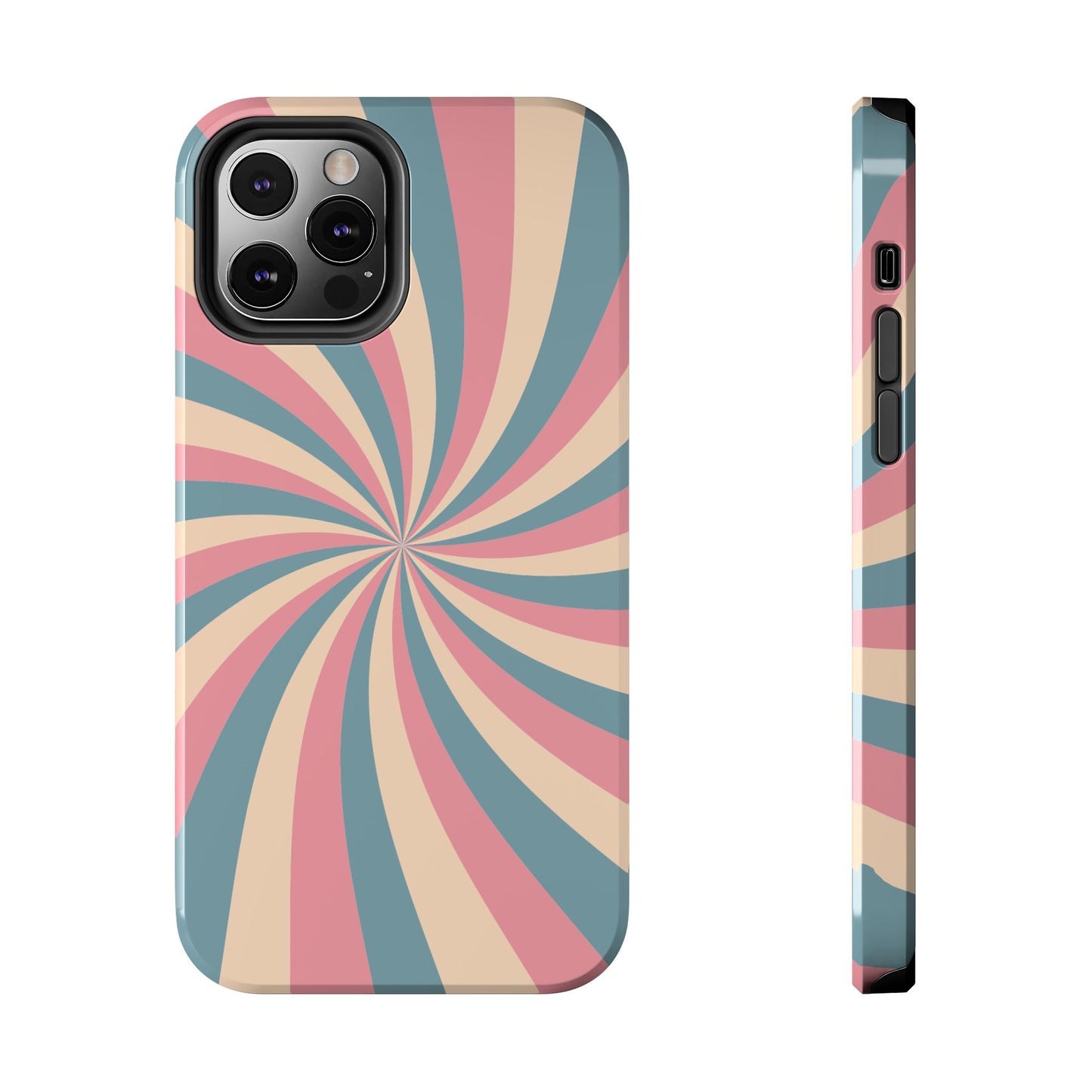 Vintage Pastel Swirl iPhone Case – Dual-Layer Protection with 70s-Inspired Design