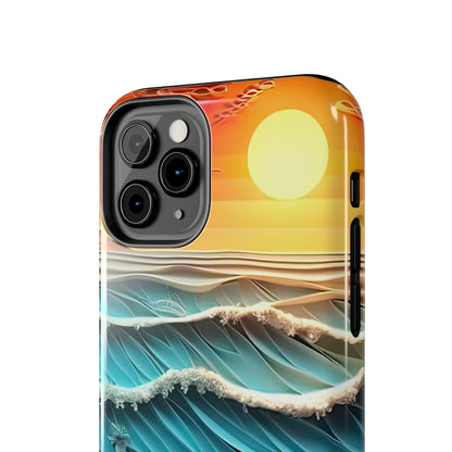 Tropical Sunset Paper Art Ocean – iPhone Series Case