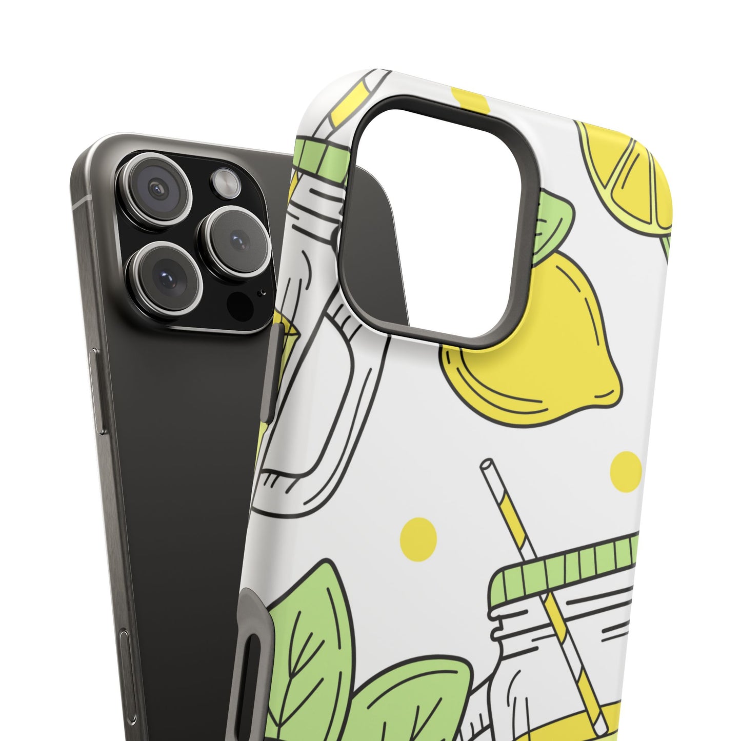 Lemonade Love Tough MagSafe iPhone Case – Fun Lemon Mason Jar Design, Dual-Layer Protection