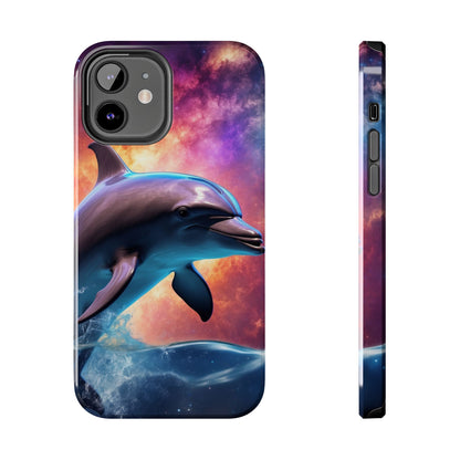 Cosmic Dolphin Galaxy Art - iPhone Case