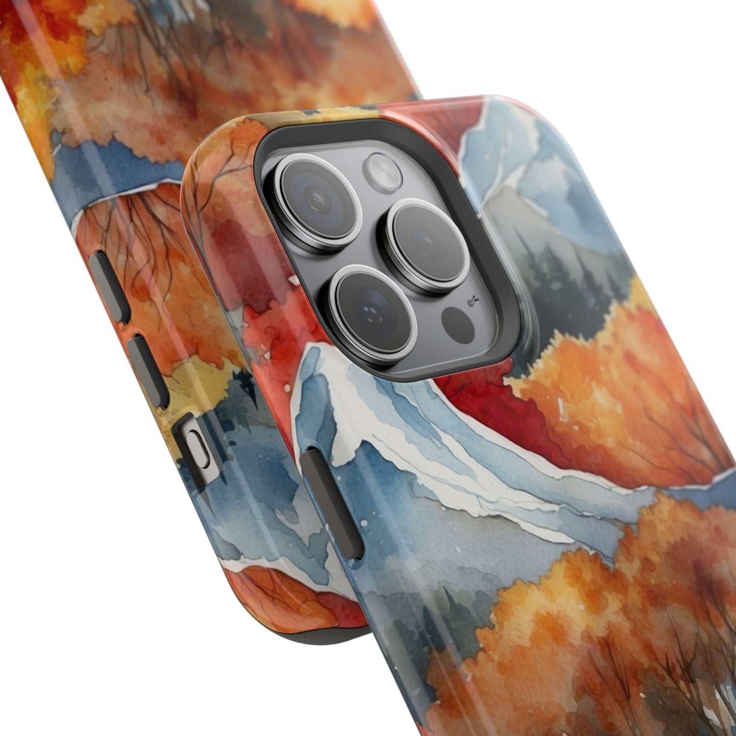 Autumn Mountain Forest Watercolor - MagSafe iPhone Case