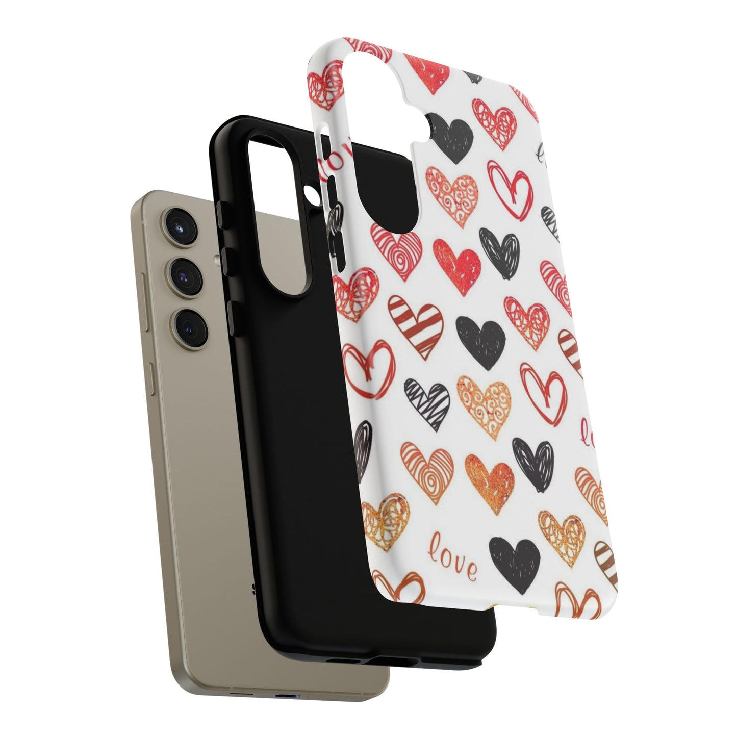 Samsung Galaxy Case: Hand-Drawn Hearts & Love