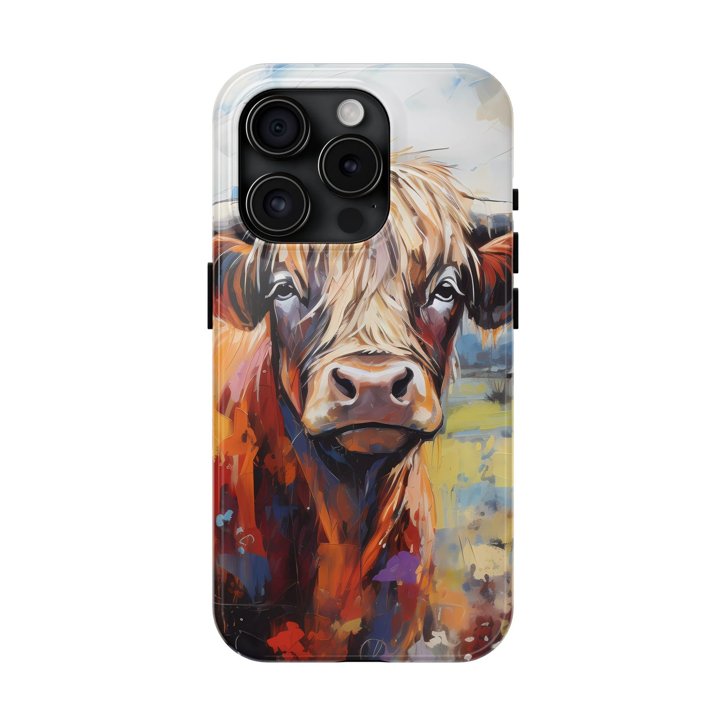 Cute Western Phone Case | Highland Cow | Robust Rocky Mountain-Inspired | Expressionism | Fresco