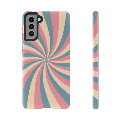 Vintage Pastel Swirl  Samsung Galaxy Case – Dual-Layer Protection with 70s-Inspired Design