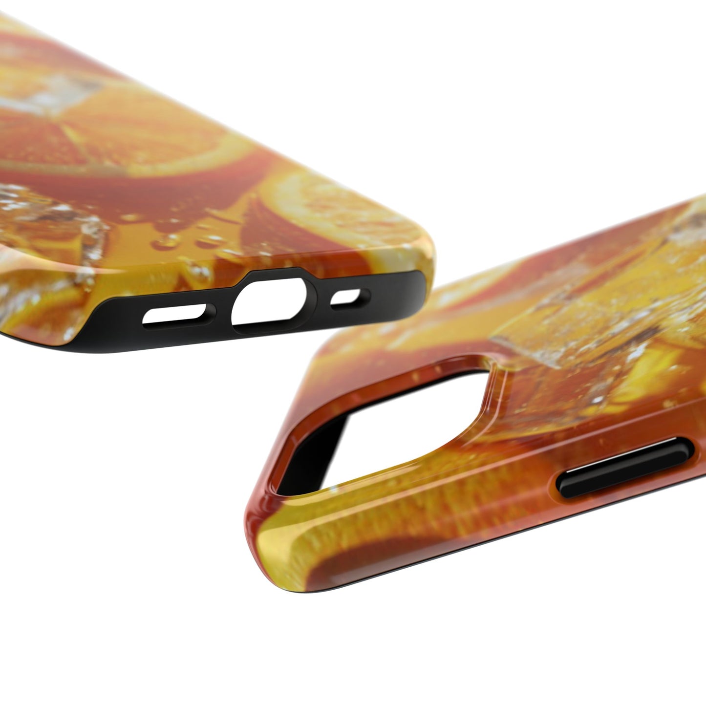 Citrus Orange Splash iPhone Case – Dual-Layer Tough Protection, Vibrant Summer Design