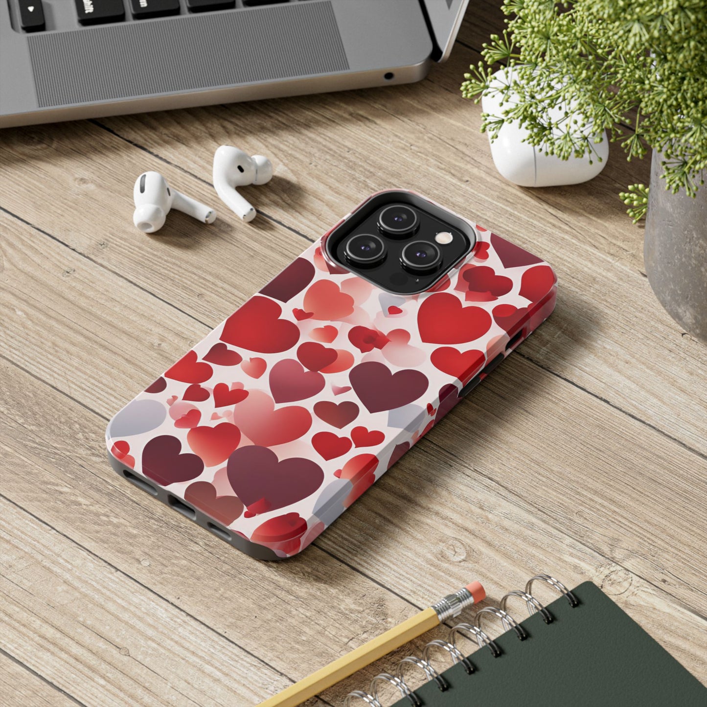 iPhone Case: Romantic Red Heart Gradient Case