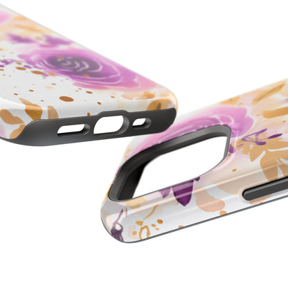 Soft Purple & Gold Floral Splash - MagSafe iPhone Series Case