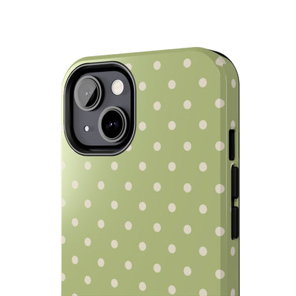 Sage Green Polka Dots – iPhone Case