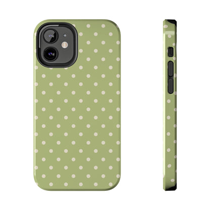 Sage Green Polka Dots – iPhone Case