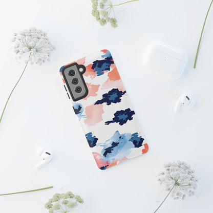 Abstract Coral & Navy Watercolor Design – Samsung Galaxy Case