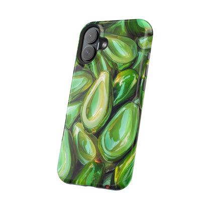 Glossy Avocado MagSafe iPhone Case – Sleek Green 3D Fruit Design, Durable and Stylish