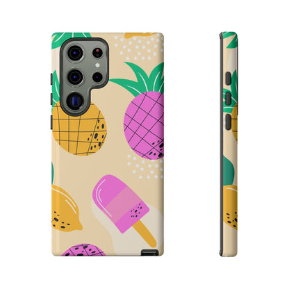 Tropical Pop Samsung Galaxy Case – Fun Pineapple & Lemon Design with Vibrant Summery Colors