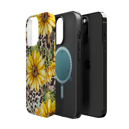 Leopard Sunflower Chic - MagSafe  iPhone Series Case