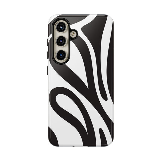 Modern Black and White Abstract Tough Samsung Galaxy Case – Bold Graphic Pattern with Dual-Layer Protection