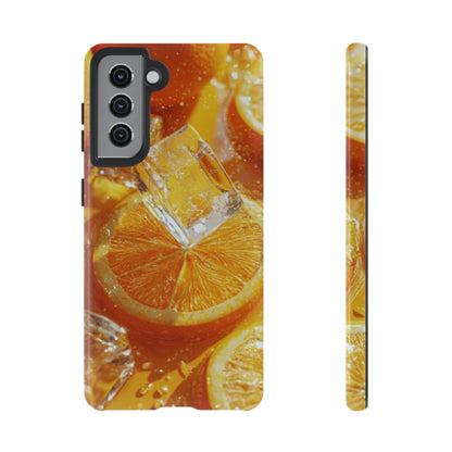 Citrus Orange Splash Samsung Galaxy Case – Dual-Layer Tough Protection, Vibrant Summer Design