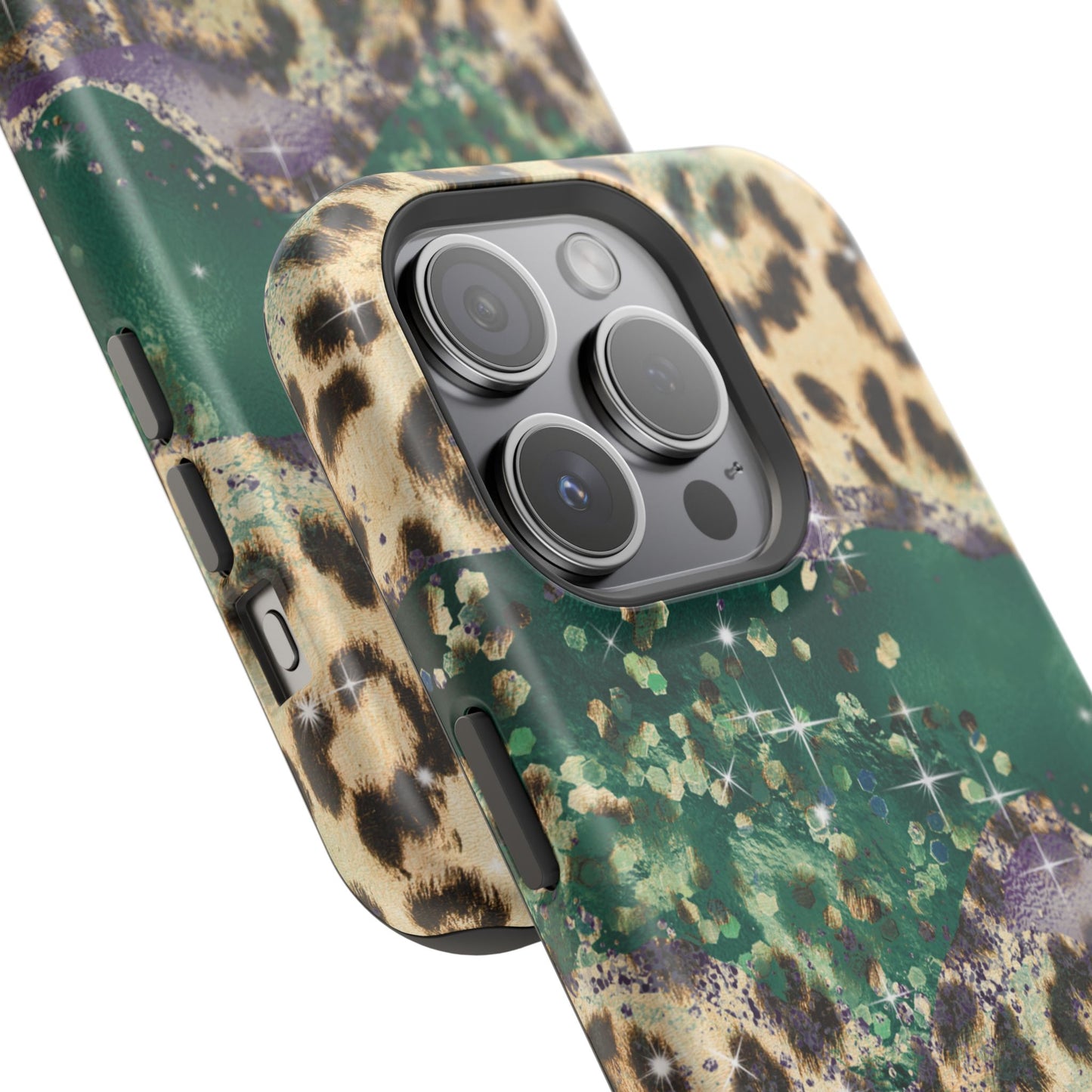 Emerald Glitter Leopard Print - MagSafe iPhone Series Case