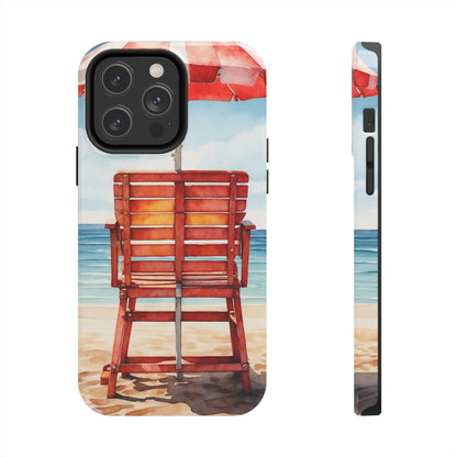 Beachfront Sunset Lounge iPhone Case – Rearview Edition