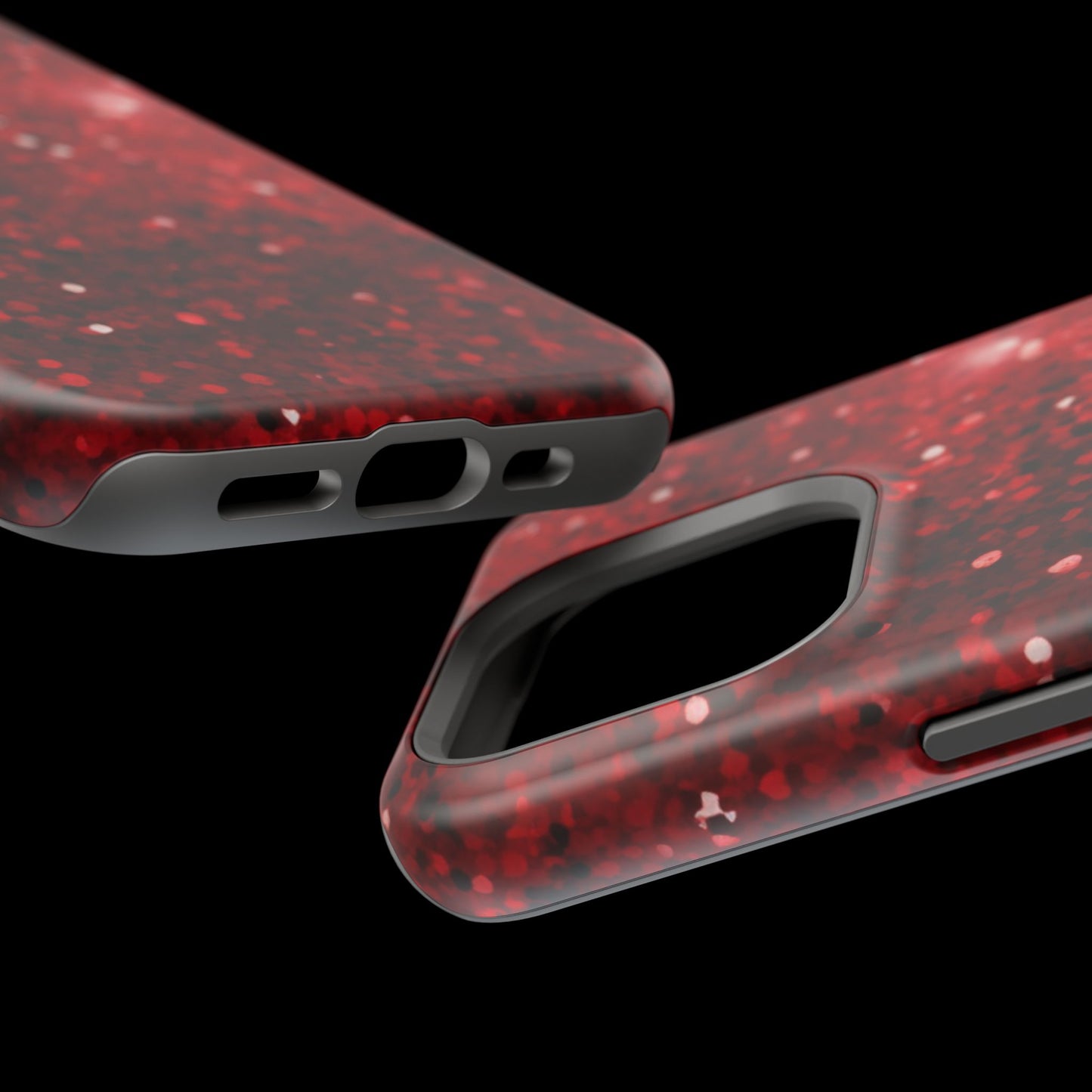 Crimson Glow Glitter MagSafe Case