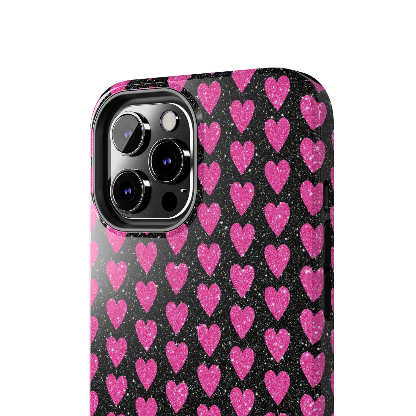 Glitter Pink Hearts iPhone Case