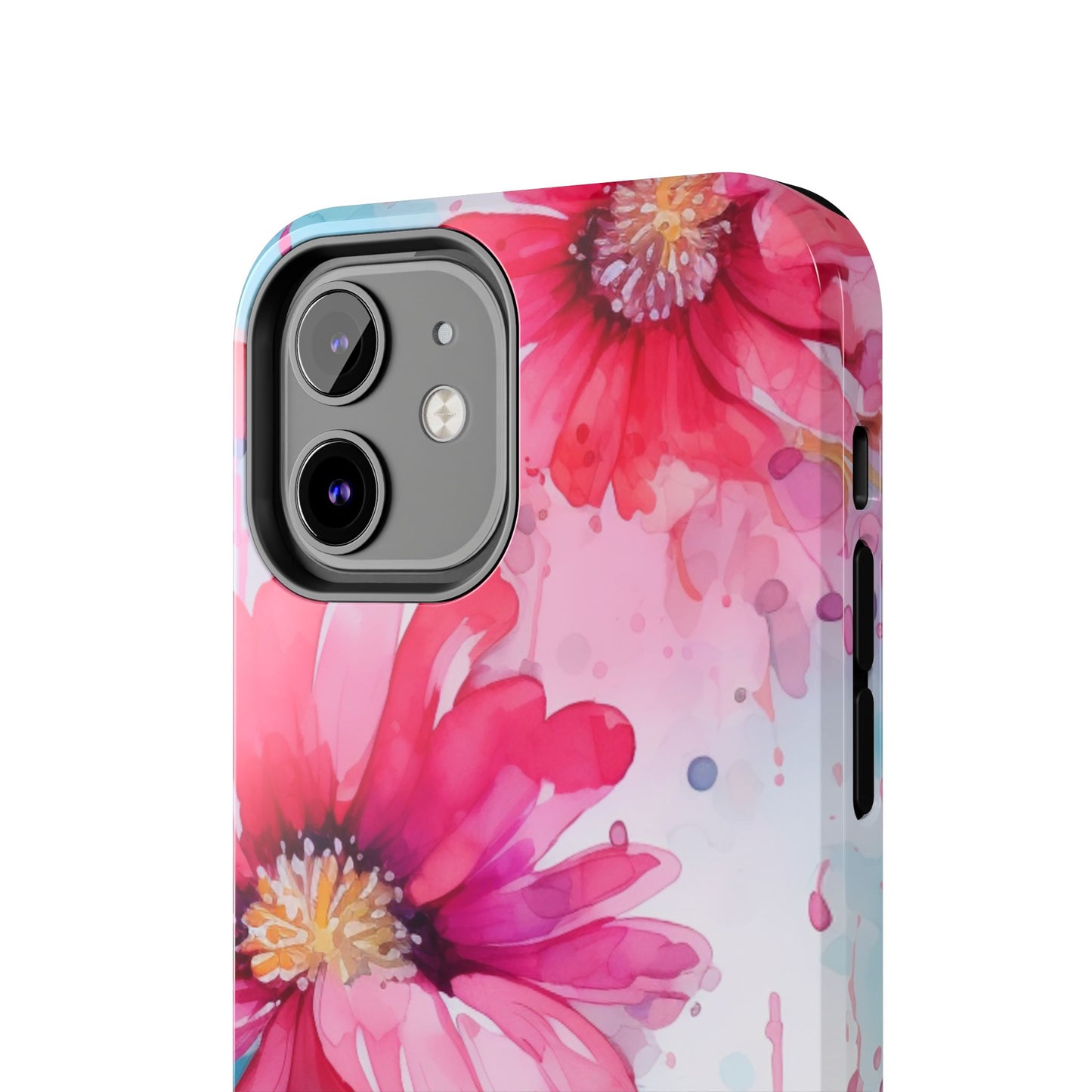 Vibrant Watercolor Red & Pink Floral - iPhone Case