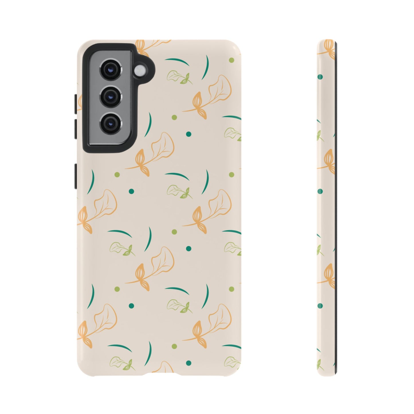 Soft Pastel Abstract Floral Tough Samsung Galaxy Case – Playful Minimalist Design with Dual-Layer Protection