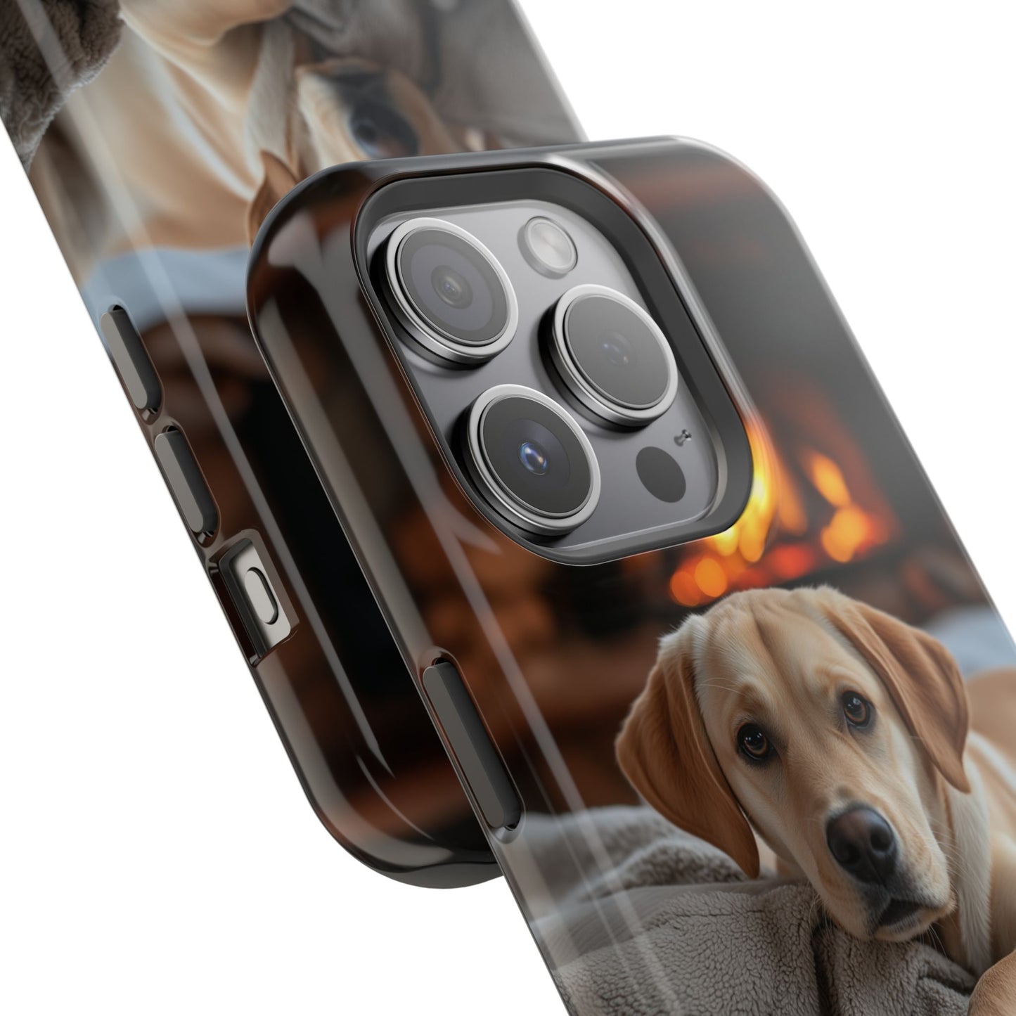 Cozy Golden Retriever by the Fireplace - MagSafe Case