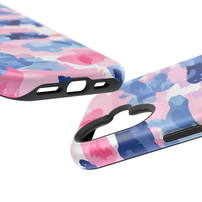 MagSafe Case: Dynamic Pink & Navy Brushstroke Art