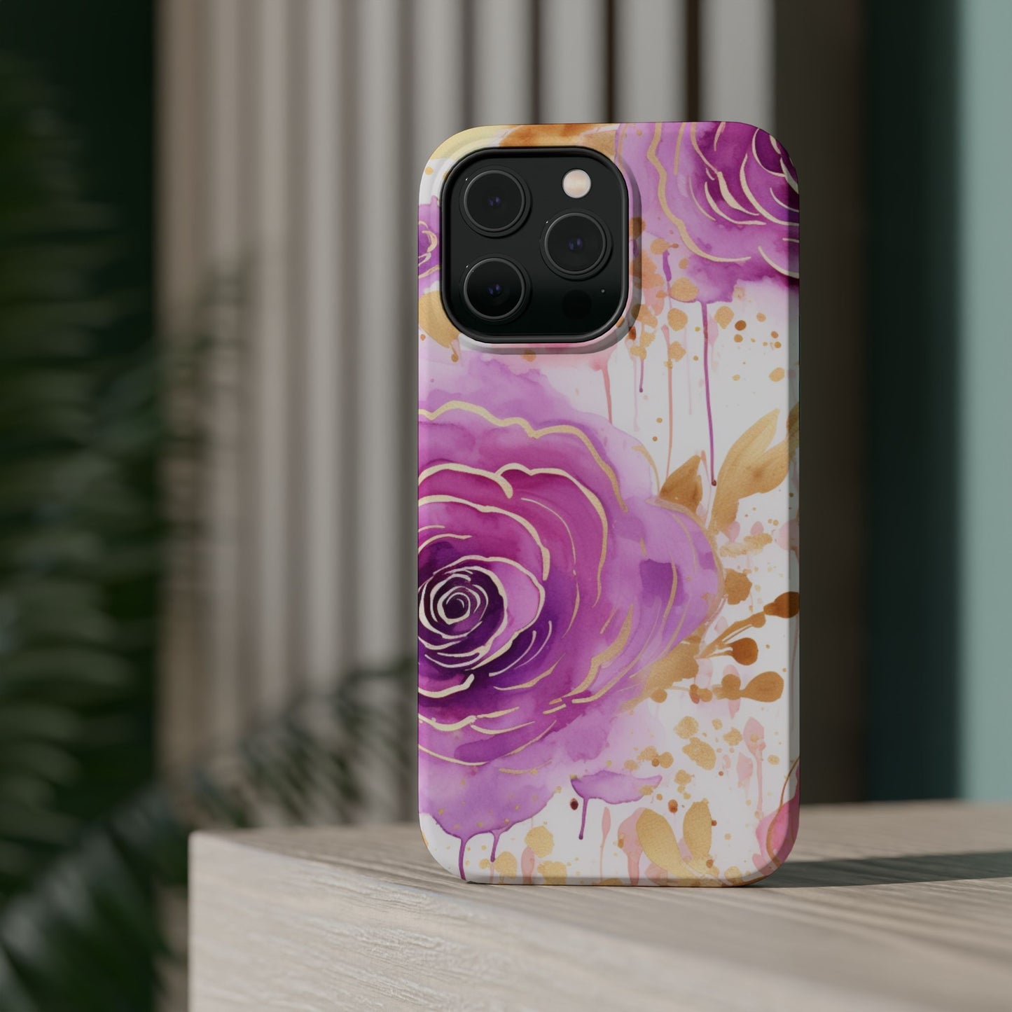 Radiant Purple & Gold Floral - MagSafe iPhone Series Case