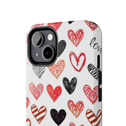 iPhone Case: Hand-Drawn Hearts & Love