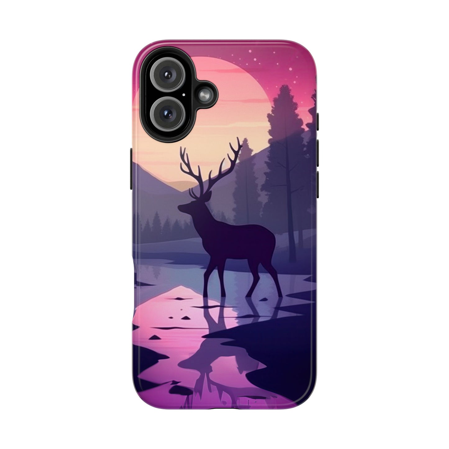 Twilight Elegance: Stag Reflection – iPhone Case