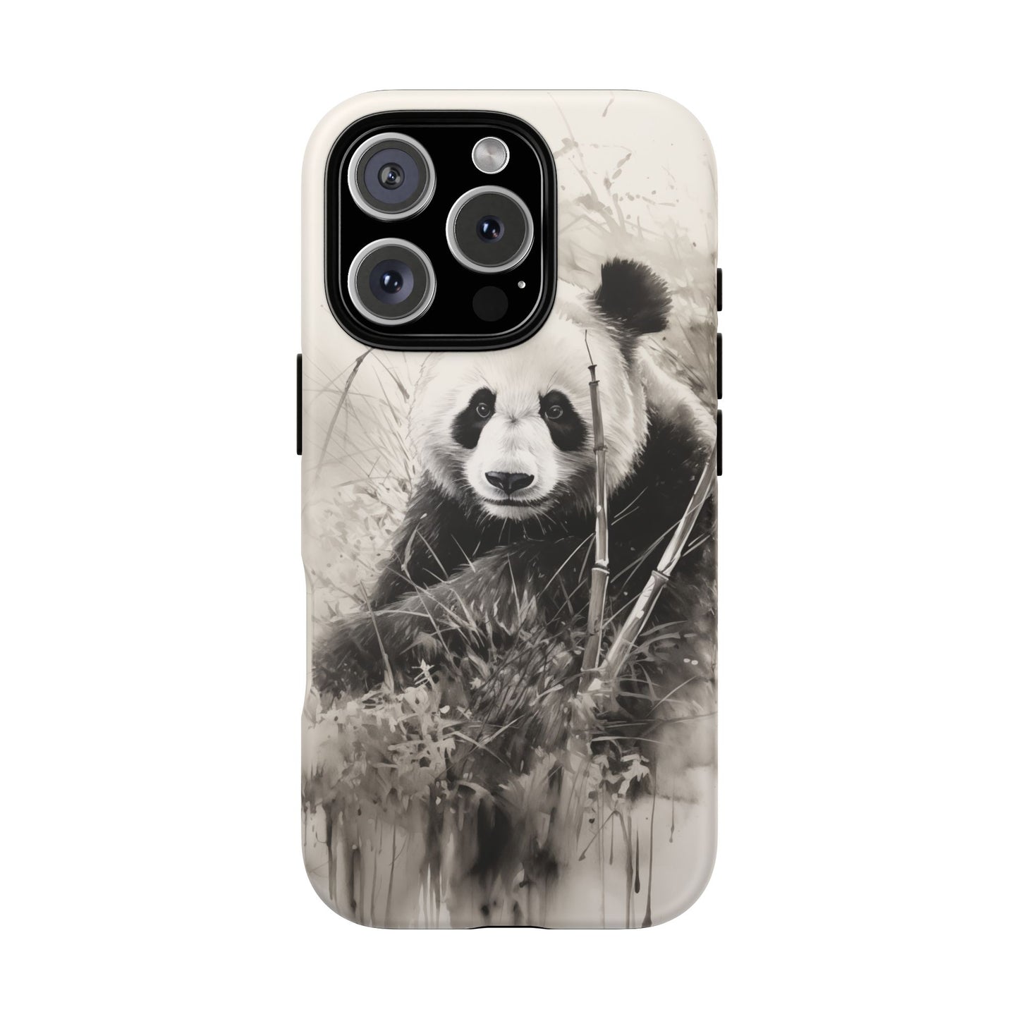 Premium Cute Phone Case: Charcoal Art Panda Bear