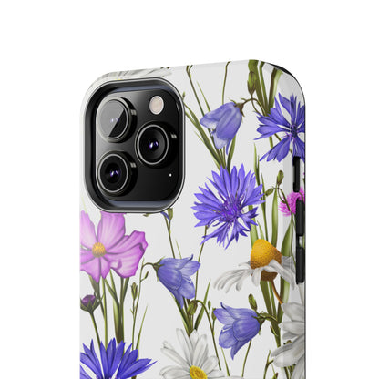 Wildflower Meadow iPhone Case – Purple, Blue, and White Floral Design