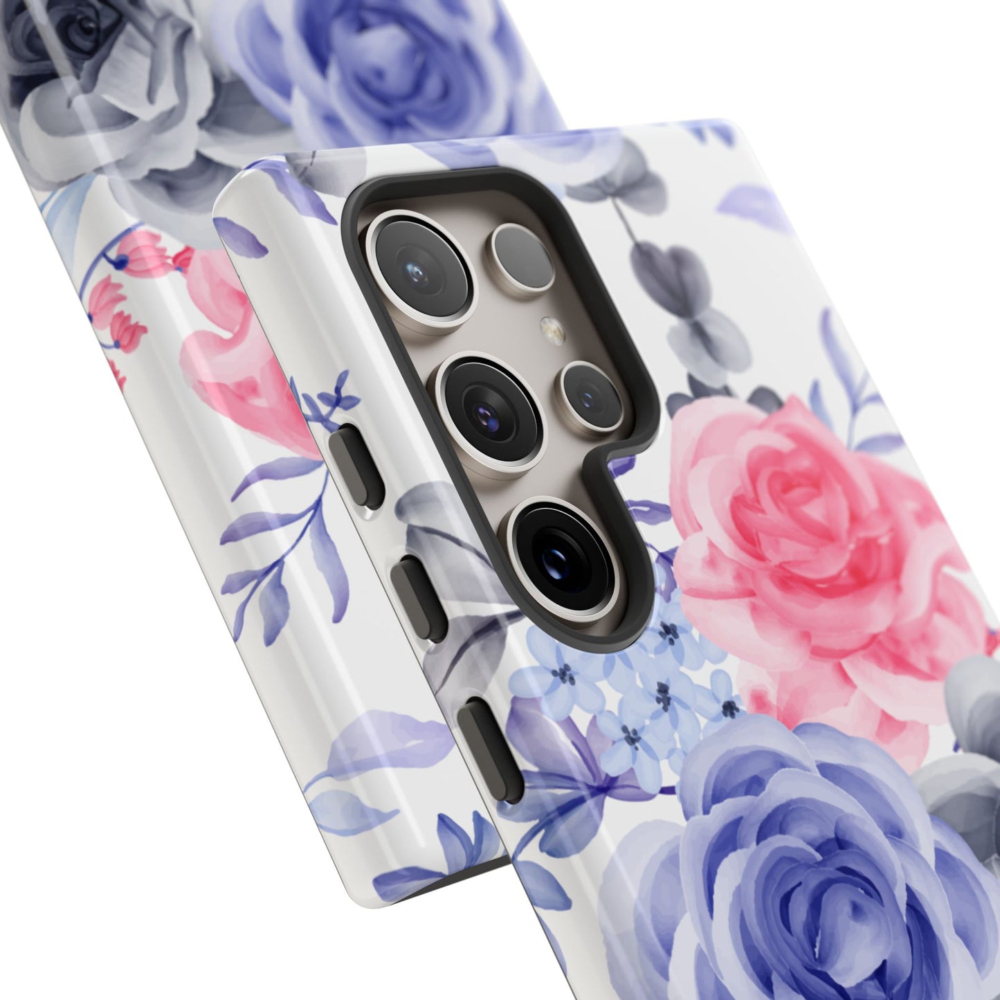 Elegant Blue Floral Watercolor Design – Samsung Galaxy Case