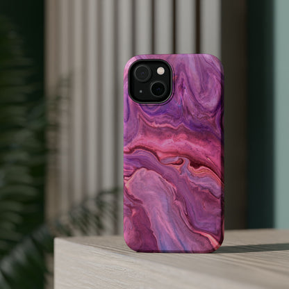 Lavender Dreamscape – MagSafe Case with Abstract Purple & Pink Marble Art