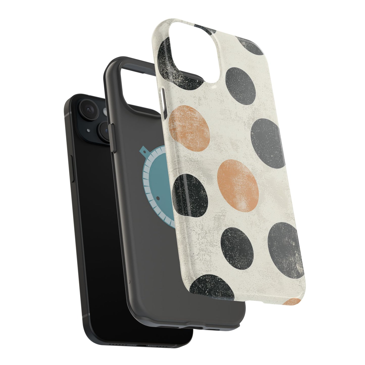 Vintage Polka Dot MagSafe iPhone Case - Retro Abstract Protective Cover