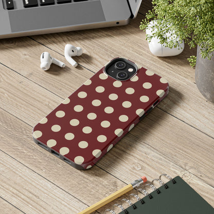 Classic Red & Cream Polka Dots - iPhone Case