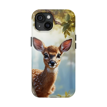 Whimsical Fawn in a Sunlit Forest iPhone Case