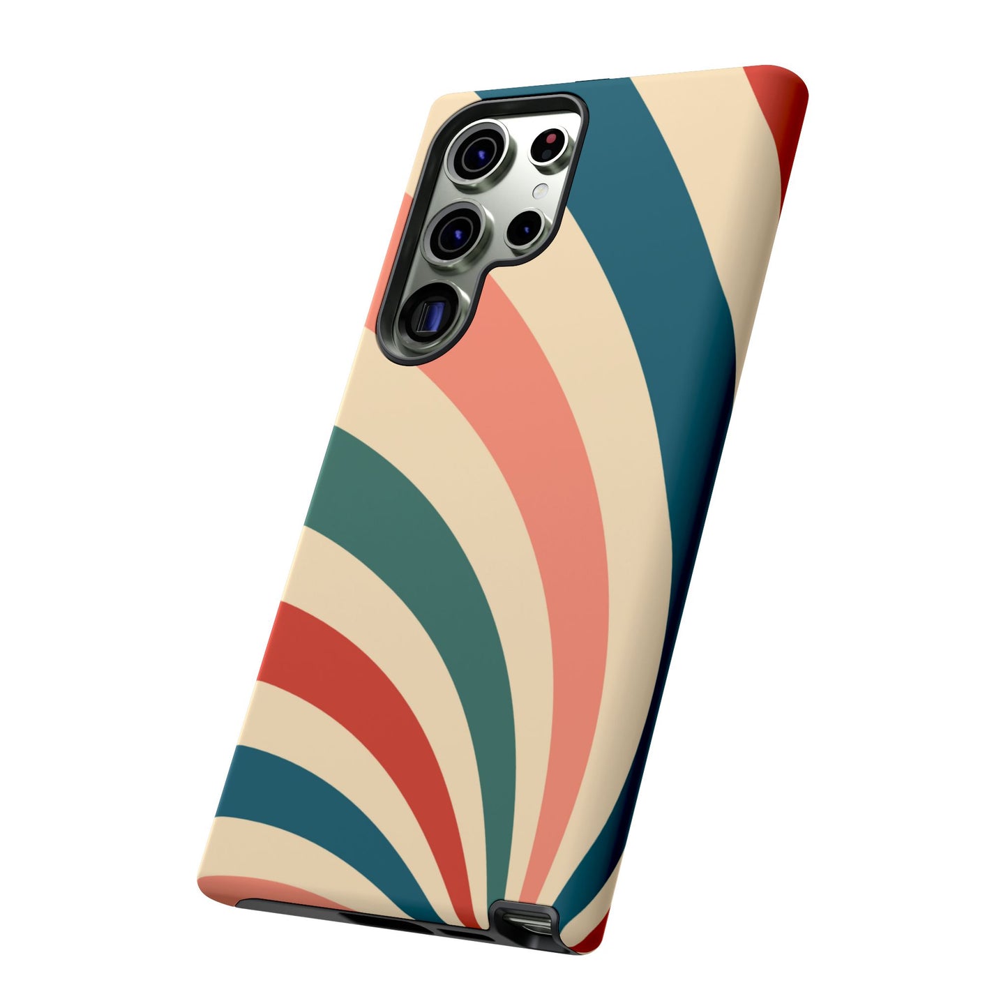 Retro Sunburst Swirl Samsung Galaxy Case – Dual-Layer Protection with Bold 70s Vibes