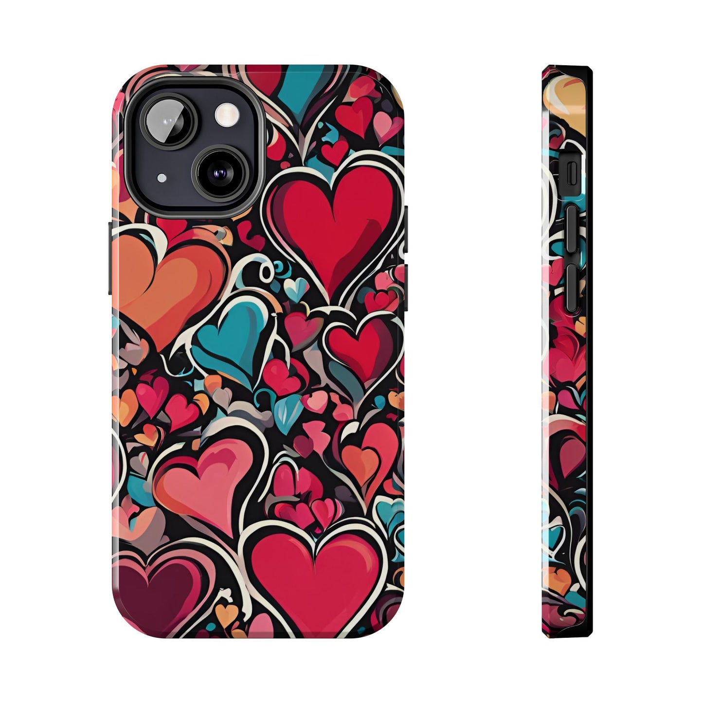 Vibrant Multicolor Heart Art – iPhone Case