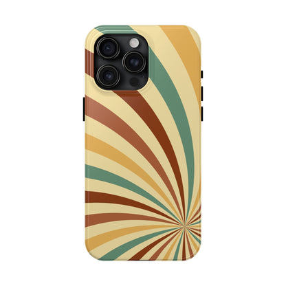 Earthy Retro Swirl iPhone Case – Dual-Layer Protection with 70s-Inspired Earth Tones