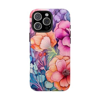 Bright Watercolor Floral Splash iPhone Series Case – Bold Artistic Design