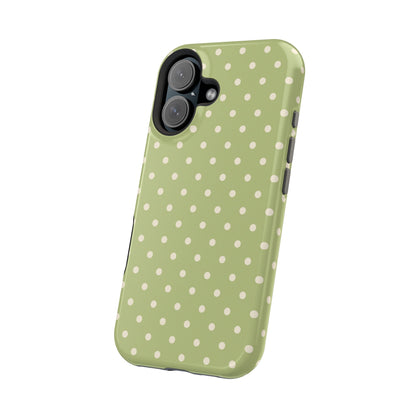 Sage Green Polka Dots – MagSafe iPhone Case