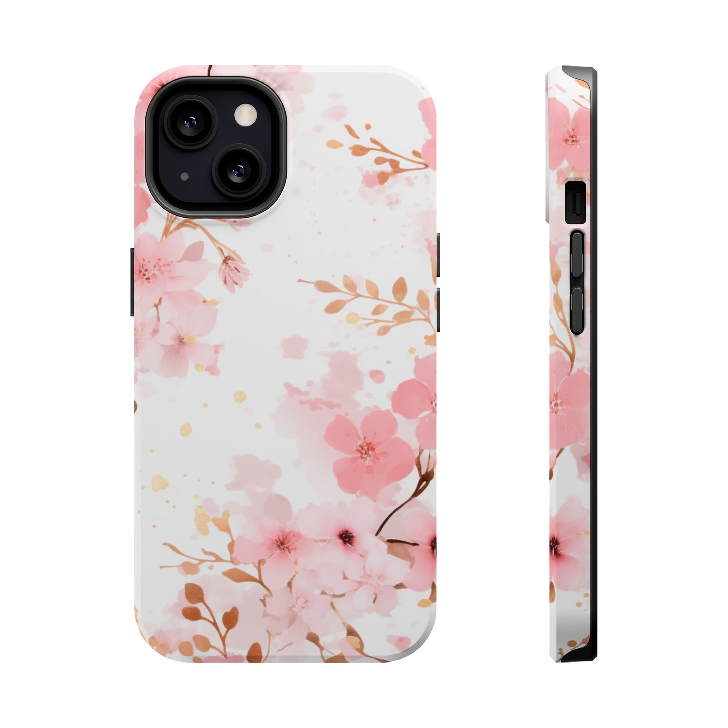 Soft Pink Cherry Blossom MagSafe Case – Floral Elegance with Wireless Charging