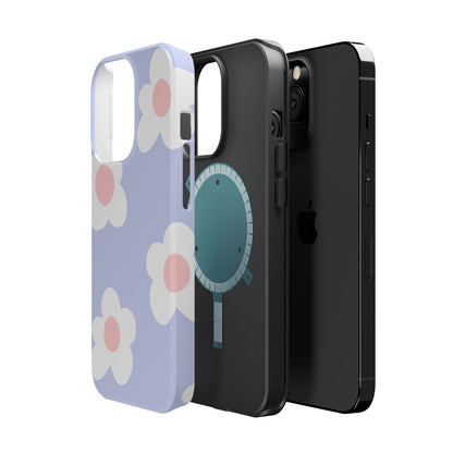 Retro Daisy Pastel Tough MagSafe iPhone Case – Durable Design with Soft Matte Finish