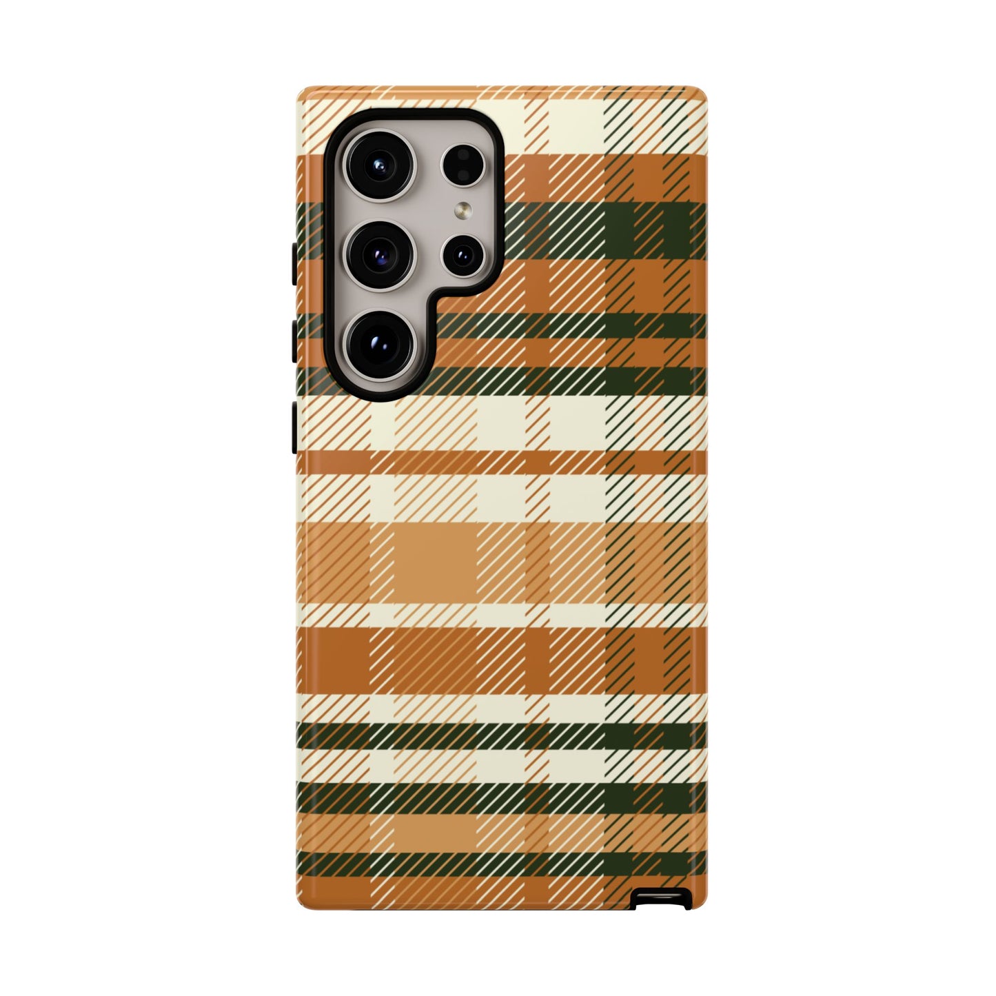 Samsung Galaxy Case - Pumpkin Spice Plaid Design