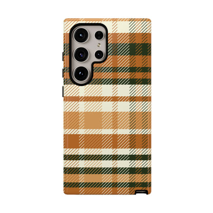 Samsung Galaxy Case - Pumpkin Spice Plaid Design