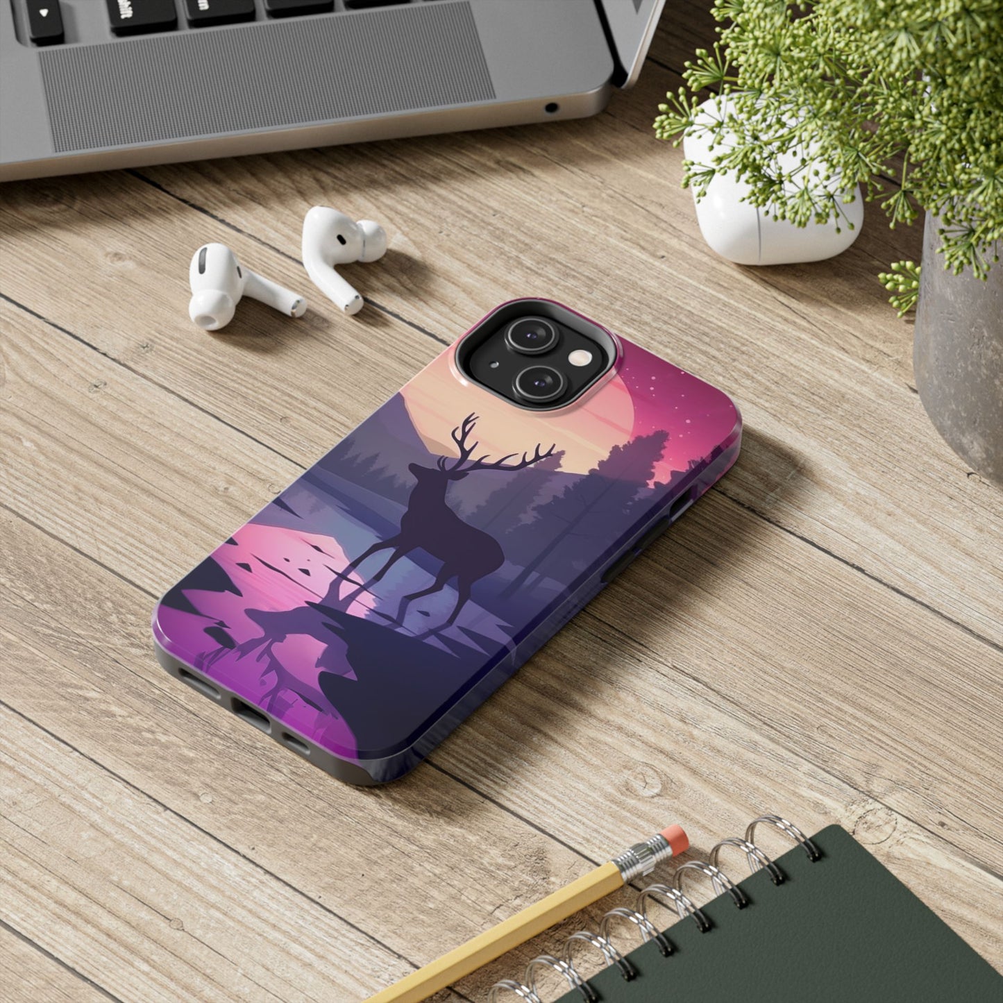 Twilight Elegance: Stag Reflection – iPhone Case